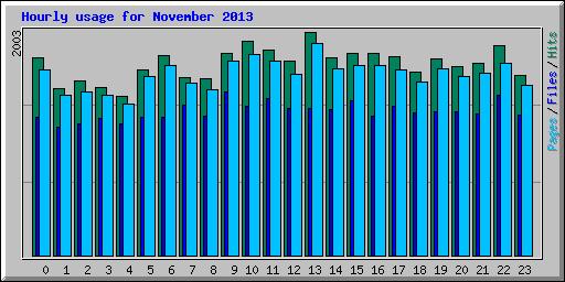 Hourly usage for November 2013