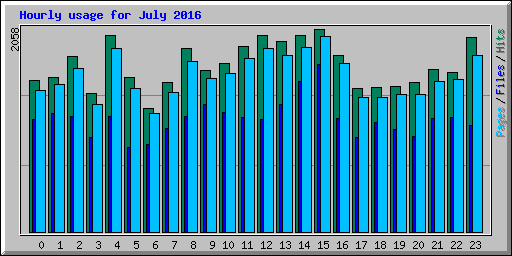 Hourly usage for July 2016