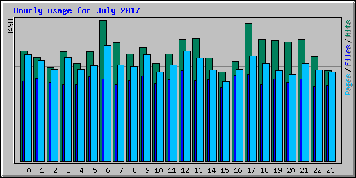 Hourly usage for July 2017