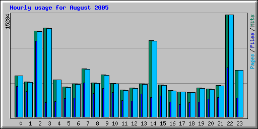 Hourly usage for August 2005