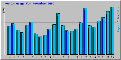 Hourly usage for November 2005