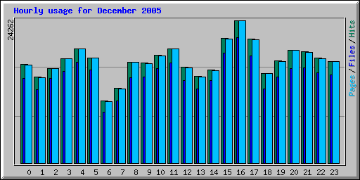 Hourly usage for December 2005