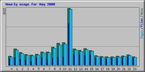 Hourly usage for May 2008