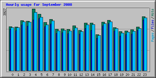 Hourly usage for September 2008