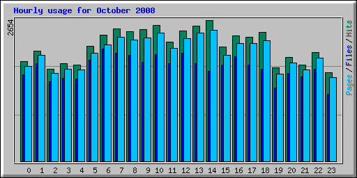 Hourly usage for October 2008