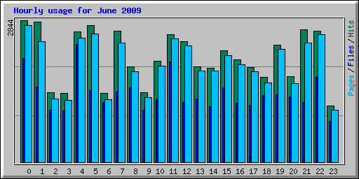 Hourly usage for June 2009