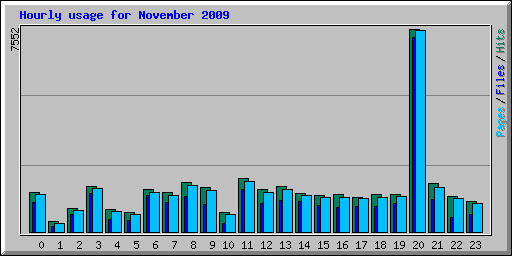 Hourly usage for November 2009