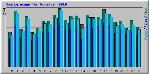 Hourly usage for November 2010