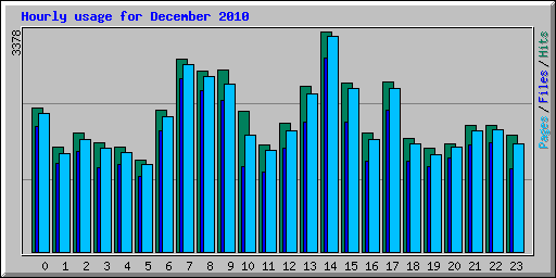 Hourly usage for December 2010