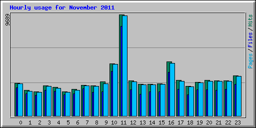 Hourly usage for November 2011