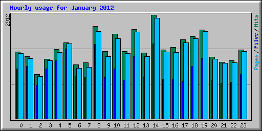 Hourly usage for January 2012