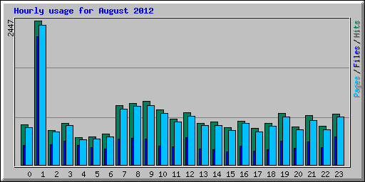 Hourly usage for August 2012
