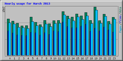 Hourly usage for March 2013