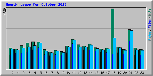 Hourly usage for October 2013