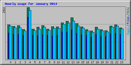 Hourly usage for January 2014