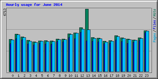 Hourly usage for June 2014