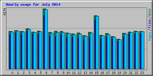 Hourly usage for July 2014