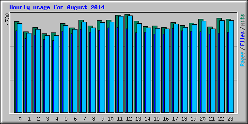 Hourly usage for August 2014