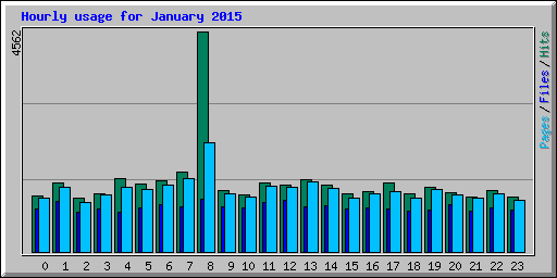 Hourly usage for January 2015