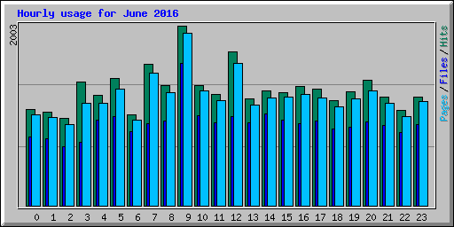 Hourly usage for June 2016