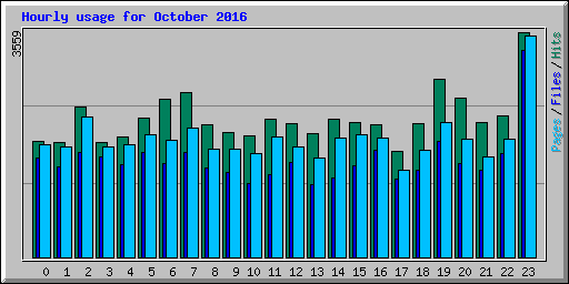 Hourly usage for October 2016