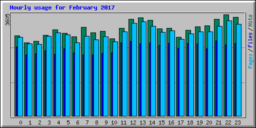 Hourly usage for February 2017